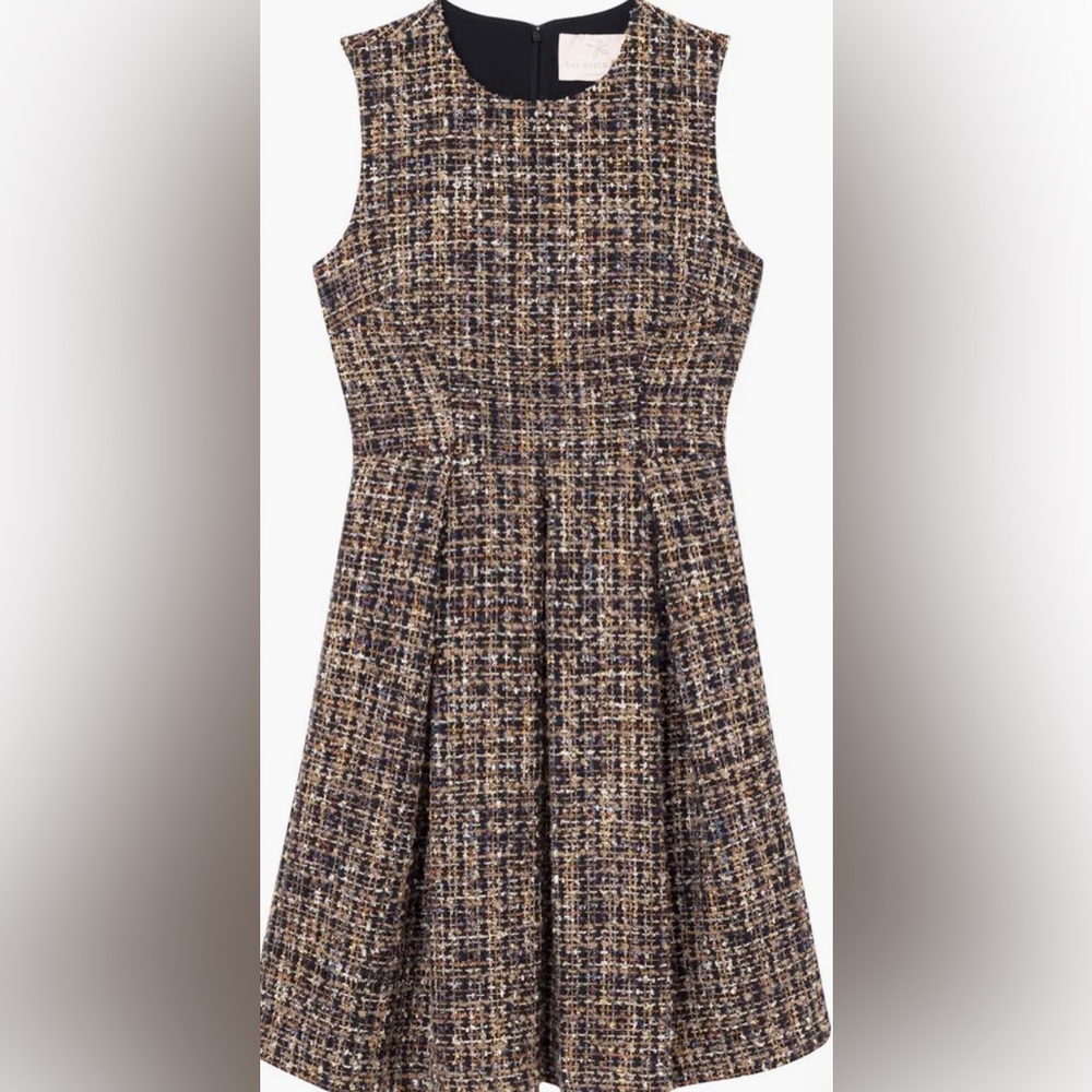 Gal Meets Glam Tinsley Metallic Tweed Fit & Flare Dress Size 2